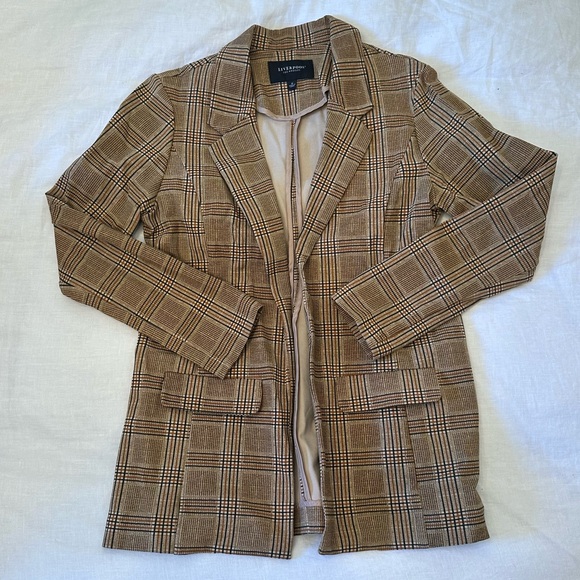 Liverpool Jackets & Blazers - Liverpool LA Brown and Tan Checkered Blazer Medium